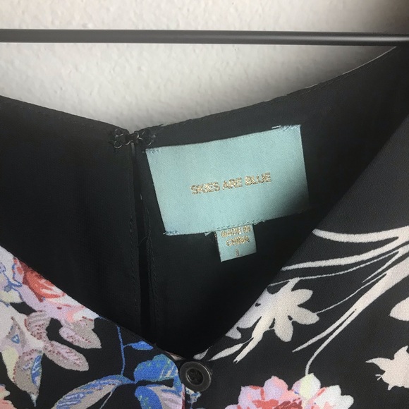 Anthro | Black Floral Dress - Picture 3 of 8